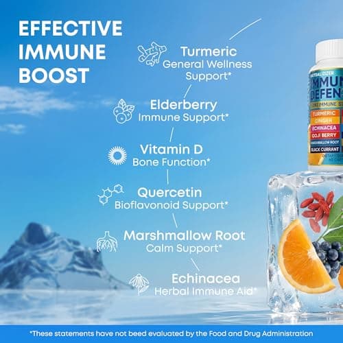 12 in 1 Immune Support Supplement - Immune Defense Vitamins w/VIT D3, Vitamin С, Zinс, Echinacea, Elderberry, Ginger &More - Natural Immunity System Booster - Immune & Muscle Health 120cs - Thumbnail 4