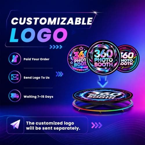 MWE 360 Photo Booth Machine for Parties with Flight Case,Logo Customization,Software APP Remote Automatic 360 Spin Camera Video PhotoBooth 100cm for 4-6 People(39.4"+Flight Case) - Thumbnail 3
