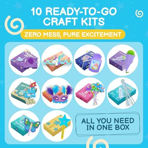 QuTZ Craft Kits for Kids Ages 4-8, 10-in-1 Toddler Craft Box, Build Projects That Glow, Float, Wearable and Playable, No prep and no Clean-up, Art and Crafts Supplies for Kids 4 5 6 7 8 Year Old - Thumbnail 2
