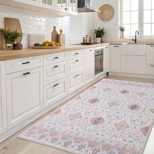 Vanmoos 3x5 Area Rugs for Living Room - Washable, Non-Slip Medium Accent Rug for Bedroom, Kitchen, Entryway - Durable Carpet for High-Traffic Areas & Home Decor, Charm/Beige - Thumbnail 2