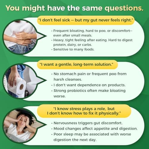 GREENPEOPLE Digestive Enzymes for Women & Men - Gentle Gut Health & Cleanse Capsule with Slippery Elm, Chlorophyll, Spirulina, Probiotics Complex - Complete Sensitive Gut Supplement 60 Count 2 Packs - Thumbnail 6