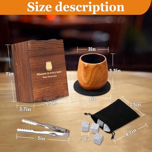 Bmufhyod Handcrafted Charred Wooden Bourbon Glass Handcrafted Premium Whiskey Glasses, Bourbon Gifts for Men, Ideal Presents for Dad, Boyfriend, Father and Friends, Wine Tumbler 1 Pack - Thumbnail 5