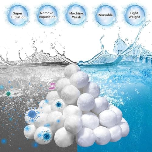 Fwxdbwyl 3.1 Lbs Pool Filter Balls for Sand Filter, Eco-Friendly Filter Balls Replace 100 lbs Pool Filter Sand, Lightweight and Reusable Fiber Ball, Pool Filter Media Balls for Swimming Pool - Thumbnail 2