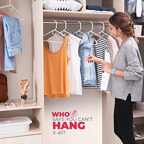 Neaties Super Heavy Duty Clothes Hangers 100+ Pack (324 Count) – Made in the USA - 10lb Capacity, Thick Plastic Hangers for Pants, Coats, Jackets, Jeans and Adult Clothing – White - Thumbnail 6