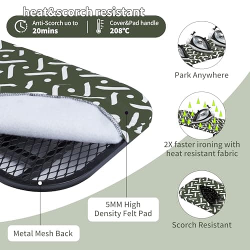 Slieton Wall-Mounted Steel Farme Folding Ironing Board, 36.5 x 12 inches, 180° Rotating, Space-Saving Design - Thumbnail 3
