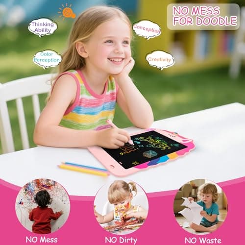 LCD Writing Tablet, Unicorn Drawing Pad Doodle Board, Colorful Toddlers Toys Drawing Board, Educational Toys for Boys Girls 3 4 5 6 7 8 Year Old Christmas and Birthday Gifts - Thumbnail 6