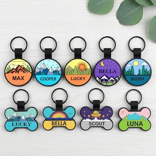 GiSUREY Silicone Dog Tags Personalized for Pets - Silent Dog Cat Name Tag with Deeply Engraved - Soft Pet ID Tags for Collars with Art Design Pattern (Bone) - Thumbnail 6