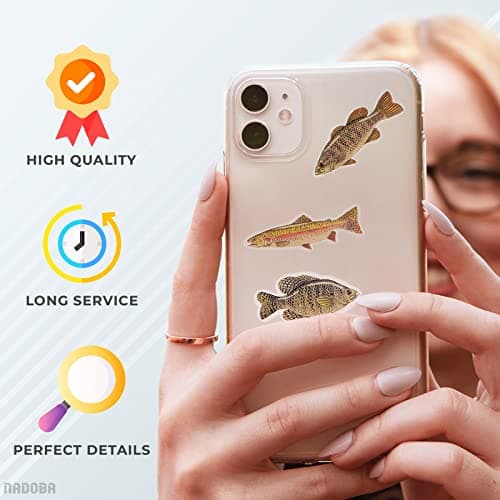 2 Sheets Fish Stickers for Adults - Realistic Detailed Fish Sticker Set, Quality Vinyl, 26 Fishing Stickers and Decals, Great Phone & Laptop Decorating - Usable with Metal, Plastic, Wood and Glass - Thumbnail 4