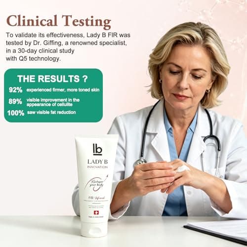 Lady B Firming Body Lotion with Caffeine & Shea Butter – 200mL Swiss-Made Cream + Italian FIR Short Tights – 2-in-1 System for Smoother, Tighter Skin & Cellulite Reduction – Oeko-Tex Certified - Thumbnail 6