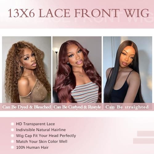 ROHANEM 32 Inch 250 Density Curly Wig Human Hair 13x6 Deep Wave Lace Front Wigs HumanHair Pre Plucked Virgin Remy Hair 5x Longer Lifespan HD Transparent Lace Frontal Wigs Natural Black - Thumbnail 6