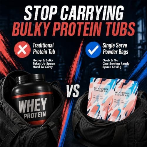 Disposable Protein Powder Travel Container Bags, 100PCS Portable Powder Container To Go, Leakproof Supplement Storage Pouches for Gym, Travel, Snacks and On-the-Go Nutrition - Thumbnail 4