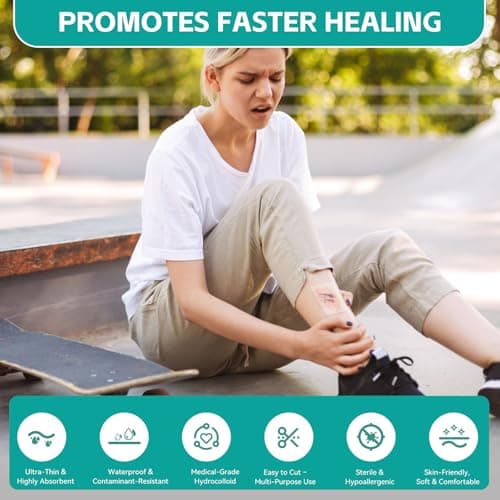 New Version Hydrocolloid Roll,2in*16ft Hydrocolloid Bandages for Wound Care,Medical-Grade Hydrocolloid Patch Bandages with Self-Adhesive, Flexible & Waterproof DIY Size & Shape (16FT) - Thumbnail 3