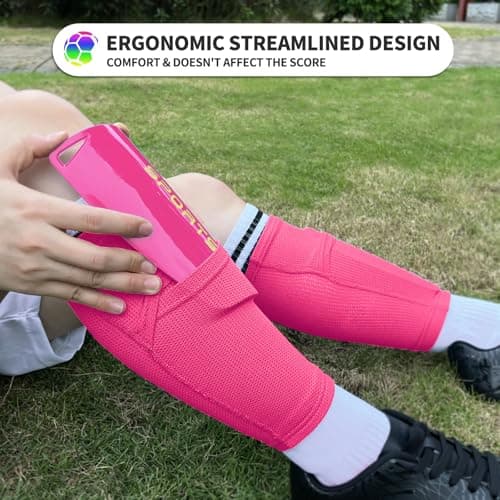 ATHCISE Kids Youth Soccer Shin Guards with Sleeves, Slip in Shinguards Soccer Shin Pads for 3-15 Years Old Boys Girls Child Teens - Thumbnail 3