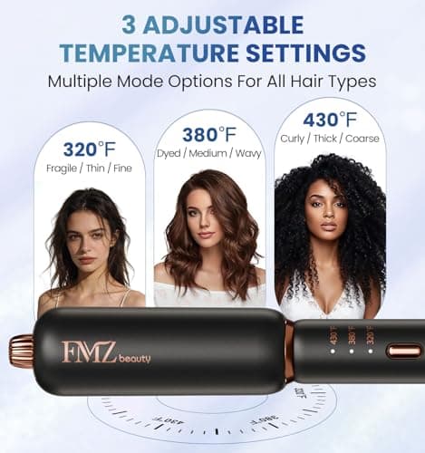 FMZ Flat Iron Hair Straightener, Titanium Ceramic Hair Straighteners for Women, Rotating 4-in-1 Dual Voltage Travel Flat Iron for Straightening, Curling, Volumizing, Root Lift, 10s Fast Heat, Black - Thumbnail 5