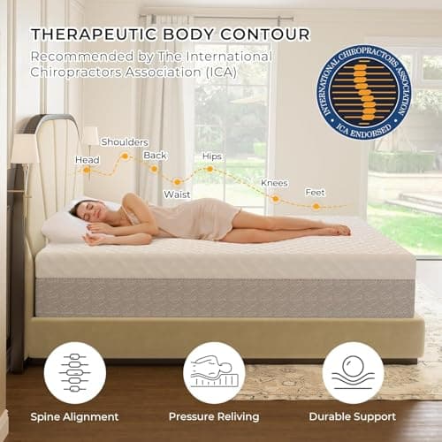 Yaak 12 Inch King Size Mattress, Cooling King Size Memory Foam Mattress in a Box for Hot Sleepers, Pressure Relief with Comfort Foam, Certipur-US Certified, USA-Made Foam, Medium Firm - Thumbnail 4