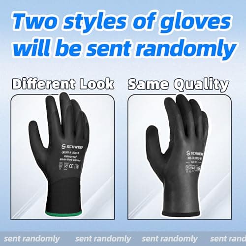 Schwer 2 Pairs 100% Waterproof Winter Work Gloves, ANSI A2 Cut Resistant Freezer Gloves for Outdoor Cold Weather Keep Hands Warm, Thermal Insulated Gloves for Shoveling Snow, Ice Fishing, XXL - Thumbnail 2
