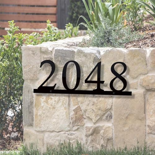 Personalized Metal House Number Sign: Modern House Numbers for Outside, Custom Metal Address Signs for Houses, Large Number Address Plaque with Floating Screw Kit - Thumbnail 5