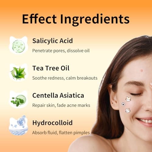 Dazzlook Cute Cats and Paws Printed Pimple Patch with Salicylic Acid, Hydrocolloid Pimple Stickers for Blemish Care, 72 Pcs, Fashion Blemishes Patches - Thumbnail 3