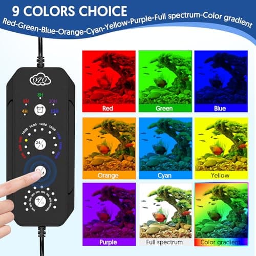 QZQ LED Aquarium Light, 24W Fish Tank Light with 24/7 Lighting Mode, Timer, DIY Mode, Adjustable Brightness, Full Spectrum Aquarium Plant Light with Extendable Brackets for 14-20 Inch Fish Tank - Thumbnail 3