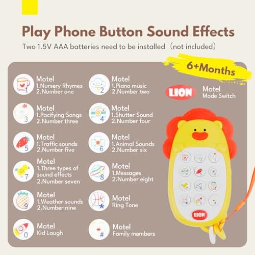 Lovvie & Joy Toddler Sofa Chair, Soft Toddler Kids Chair with Learning Toy Phone,Cloth Book and Rattle Toy,Toddler Chair Couch for Boys and Girls Ages 1+ Years Bear - Thumbnail 6