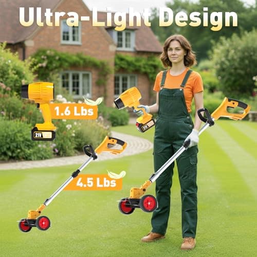 20V Cordless Weed Wacker and Leaf Blower Combo Kit with 2 Batteries, Electric String Trimmers with 11 Pcs Blades for Makita Battery Grass Trimmer Lawn Mower Eater Brush Cutter Yard Garden Tool YellowC - Thumbnail 6