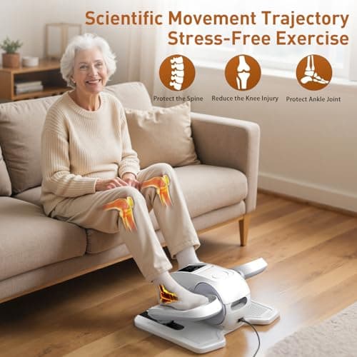 STYNGT Under Desk Elliptical Exercise Machine, Elliptical Leg Exerciser as Seen on TV, 12 Speeds Leg Exerciser While Sitting for Seniors, Electric Seated Foot Pedal Exerciser for Home Gift for Women - Thumbnail 2