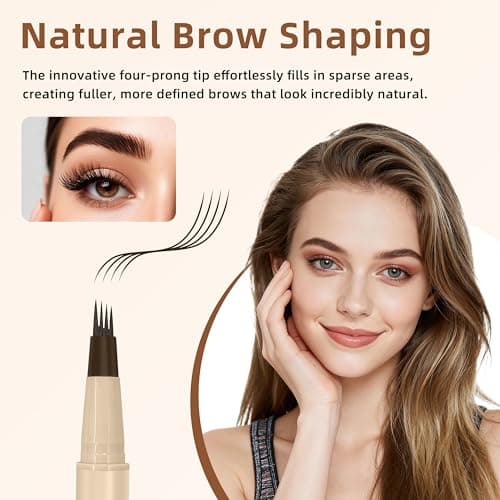 Eyebrow Pen Makeup for women Waterproof Eyebrow Pencil Last All-Day Microblading Brow Pen for Natural Eyebrows,Hairlike Eyebrow Pen Dark Brown also Suitable for Men to Supplement Hairline - Thumbnail 6