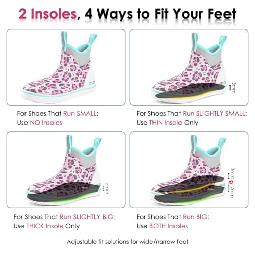 Kalkal Women's Deck Boots, Waterproof Ankle Rain Boots Fishing Boots with High Traction, Women's Rubber Boots For Gardening Fishing Boating Camping - Thumbnail 4