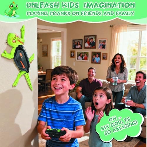 Ufilni Wall Crawler Gecko RC Toy for Age 8-13 - Realistic Remote Control Lizard Wall Climbing Toy, Birthday Gifts for Boys Age 4-8, Fun and Novelty Toys for Kids Girls & Boys - Thumbnail 4