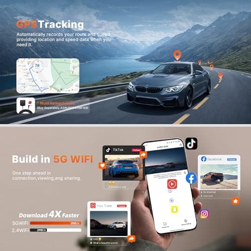 F150 Dash Cam for Ford F150/F250/F350,4K+1080P Wireless Dash Camera Front and Rear,OEM Style,Breeze Installation,HDR,Night Vision,WiFi & App,G-Sensor,128GB Card - Thumbnail 5