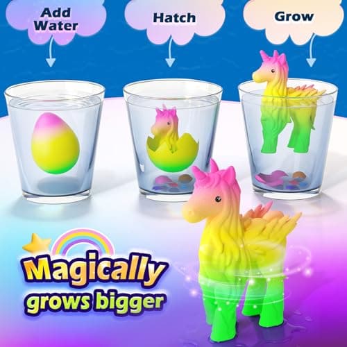 Unicorn Hatching Rainbow Eggs for Kids - 6 Pack Magic Growing Unicorn Toys for Girls Age 3-8 - Birthday Gifts, Easter Basket Stuffers & Party Favors for 3+ Year Old - Girl Gifts for Ages 3 4 5 6 7 8 - Thumbnail 2