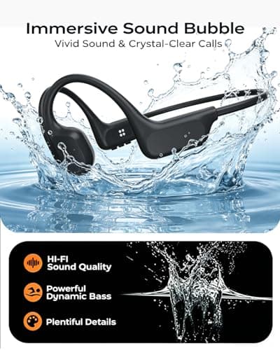 Bone Conduction Headphones, IPX8 Waterproof Swimming Headphones, Open Ear Headphones with MP3 Mode 32GB Memory Up to 10 Hours Playtime, Bluetooth 6.0 Ear Buds Secure Fit for Running and Fitness - Thumbnail 5