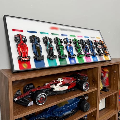 WETCEAOM Display Wallboard Compatible with Lego Speed Champions 10-Car 66802 Display Frame Wall Mount(with Hook), Wall Art- Ideal Compatible with Lego Car Wall Mount Display (Model Not Included!) - Thumbnail 2