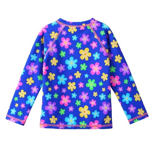 XFGIRLS Girls Long Sleeve 2-Piece Bikini Set Sun Coverage Swimsuit Set Bathing Suit - Thumbnail 3