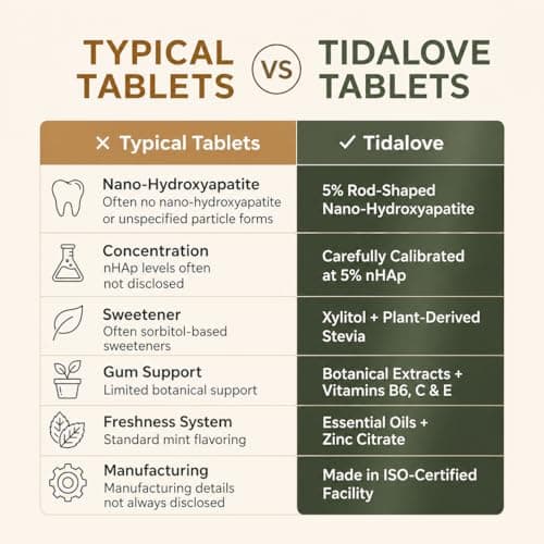 Tidalove Citrus Yuzu Mint Fluoride-Free Toothpaste Tablets with Nano Hydroxyapatite | Natural Whitening, Enamel Strengthening, Plastic-Free & Travel-Friendly (1 Month Refill)-62 Tablets - Thumbnail 3