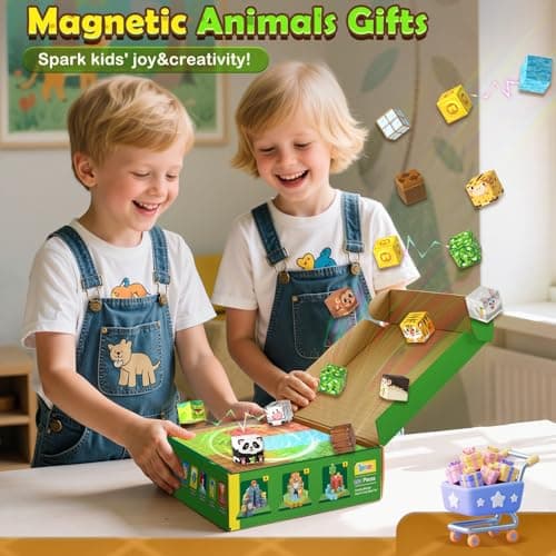150PCS Magnetic Blocks-Build Mine Magnet World Animals Edition Building Toys for Boys & Girls Age 3-8, Magnetic Sensory Tiles, Ideal Building & Construction STEM Toys Gifts for Toddlers 3+ Years Old - Thumbnail 3