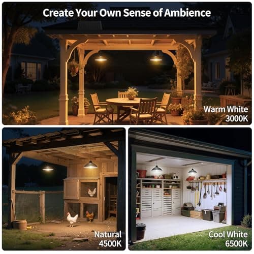 intelamp Solar Shed Light Indoor Outdoor, Dual Lamp for Barn, Gazebo, Shop - Thumbnail 4