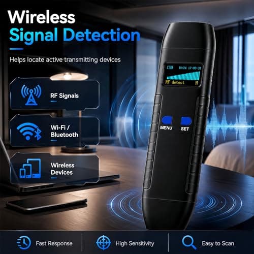 Hidden Camera Detector, RF Signal Scanner & Anti Spy Device, GPS Tracker Finder with Magnetic Detection, Infrared Camera Lens Finder, Bug Sweeper for Home Hotel Travel Privacy Protection - Thumbnail 3