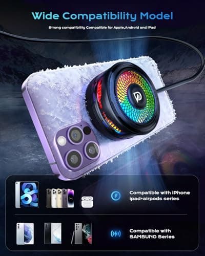 Doge&Vollar 25W Qi2 Certified Magnetic Charger with Cooling System - Phone Cooler for Gaming, Magsafe Charger for iPhone 17/16/15/14/13/12 Series - Thumbnail 6