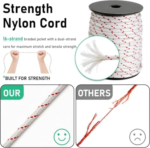 Alrhipvm Pull Cord Rope 100ft x 5/32"(4mm), Recoil Starter Rope Pull String for Small Engine, Pull Rope for Lawn Mower Generator Chainsaw Trimmer Edger Brush Cutter - Thumbnail 5