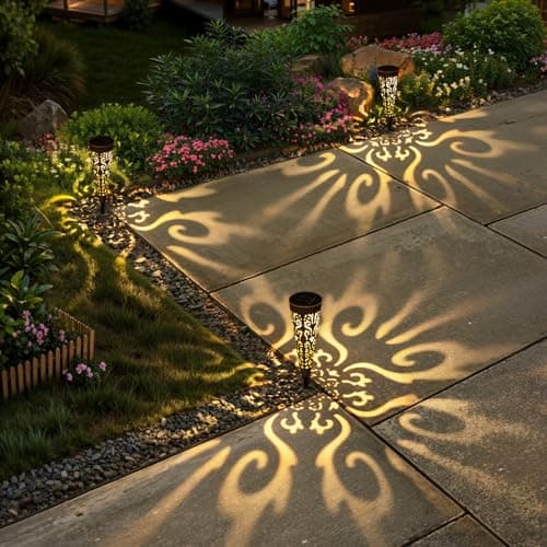 Go2garden 6Pcs Solar Lights Outdoor Garden Decor Gifts for Women Mom,Waterproof Conical Garden Stakes for Yard, Lawn, Pathway,Garden Lights Mothers' Day Birthday Gifts for Men(Black) - Thumbnail 4