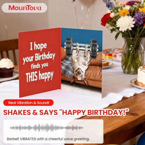 mountova Funny Birthday Card with Sound & Motion, Hilarious Dog Design – Happy Birthday Gift for Sons, Men, Friends & Family - Thumbnail 2