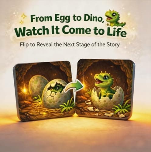 LATI Magnetic Tiles Dinosaur Building Set, Dino World Magnet Blocks with Double-Sided Egg Hatch Story, STEM Construction Toy for Kids Ages 3+, Educational Gift for Boys & Girls - Thumbnail 3