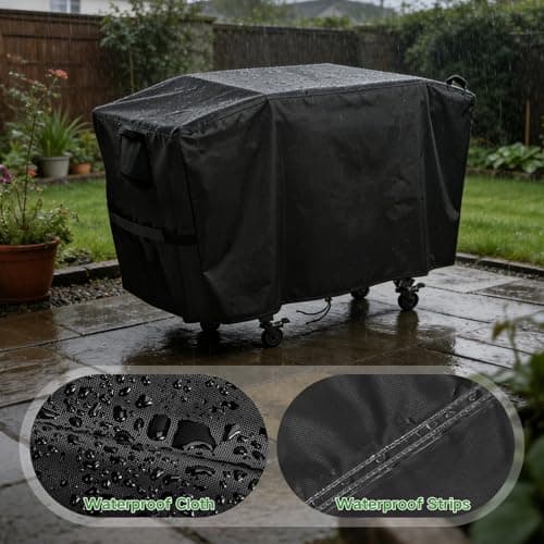 Jungda Grill Cover for Blackstone 1555/1550 Tailgater Gas Grill and Griddle Combo, Outdoor Waterproof Griddle Cover for Blackstone 2414 ProSeries 2-Burner 22" Propane Flat Top Grill - 48X24X37 Inch - Thumbnail 4