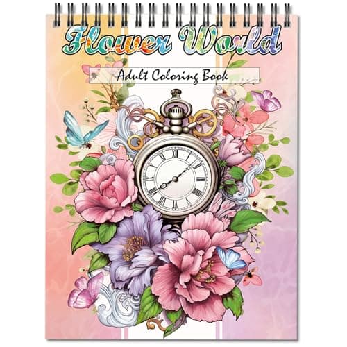 Jadeso Adult Coloring Book - 30 Unique Flowers Patterns and Designs, Coloring Book for Adults Relaxation and Stress Relief, Spiral Bound Adult Coloring Books for Women, Thick Smooth Paper(120gsm) - Image 1