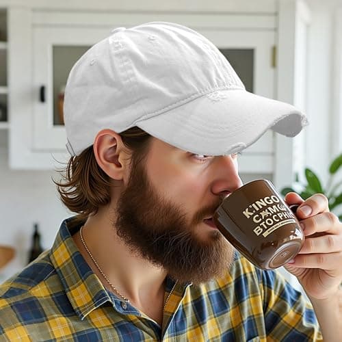 Vintage Baseball Cap for Men Women Distressed Golf Dad Hat Adjustable Washed Cotton Baseball Hat Unisex - Thumbnail 6