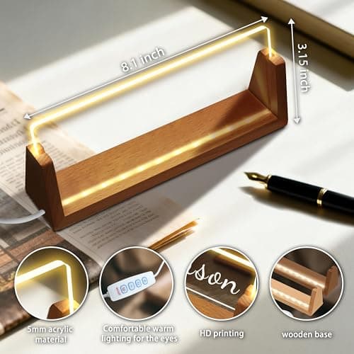 Custom Name Plate for Desk, Custom Elegant Personalized Light Up Acrylic Name Plate, Stylish Office Decor for Men and Women, Perfect Gift for Bosses, Coworkers, and Teachers. - Thumbnail 2