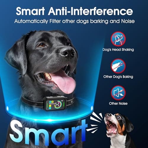 Dog Bark Collar for Large Medium Small Dogs - Smart AI 1S Stop Barking, Anti Barking Device & Dog Training Collar with Beep, Vibration & 8-Level Sensitivity, IP67 Waterproof, USB-C Fast Charge - Black - Thumbnail 3