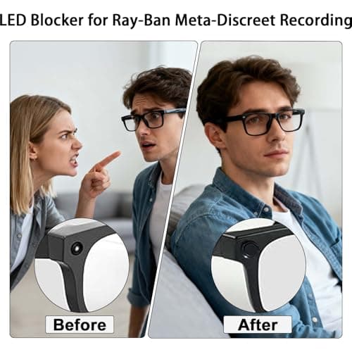 LED light cover blocker for Ray Ban Meta gen2 &1 smart glasses accessories, Wayfarer,Skyler,Headliner,Oakley Meta HSTN camera cover, rotating cover without frequent removal(1 PCS) - Thumbnail 5