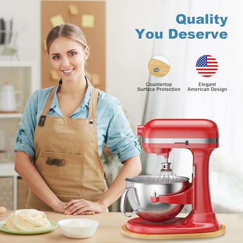 GuanQiao Food-Grade Bamboo Mixer Slider: For KitchenAid 5-8 Qt Bowl Lift Stand Mixer. Appliance Sliding Mat For Artisan, Kitchen Countertop Storage Accessories (Moving Tray) - Thumbnail 6